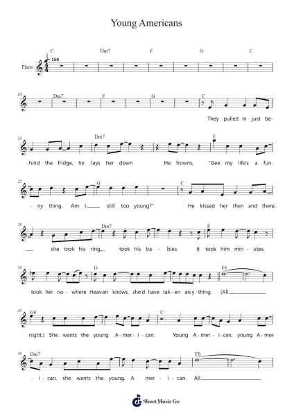 Young Americans Sheet Music by David Bowie-Arr.Sufe Hodnions
