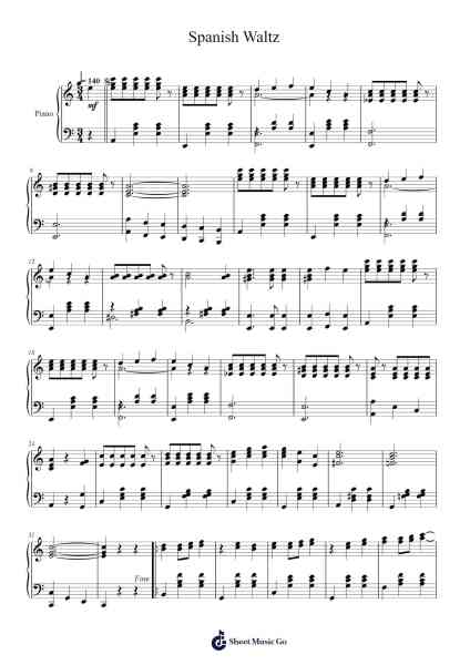 Spanish Waltz (1914) Sheet Music by undefined-Arr.Jansean