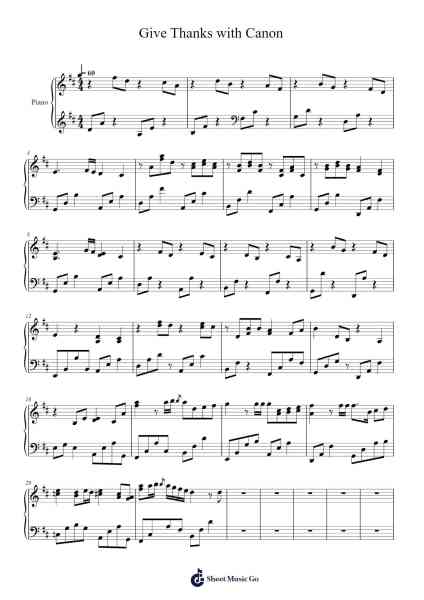 Give Thanks with Canon Sheet Music by undefined-Arr.Chauburne Fowblair
