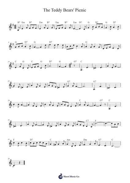 The Teddy Bears' Picnic Musica per pianoforte di John W. Bratton - Arr.Hugsay