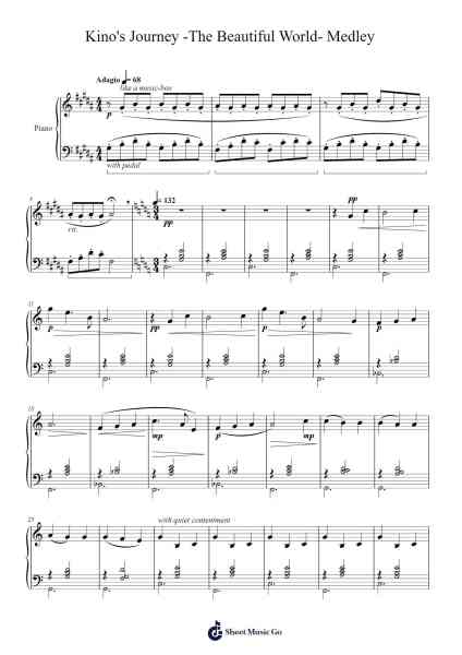 Kino's Journey -The Beautiful World- Medley Sheet Music by undefined-Arr.Thodoreien