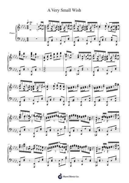 A Very Small Wish Sheet Music by Yoko Shimomura-Arr.Detio Gemlo