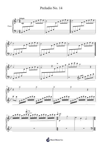 Preludio No. 14 Sheet Music by Samuel Carrizalez-Arr.Priestsey