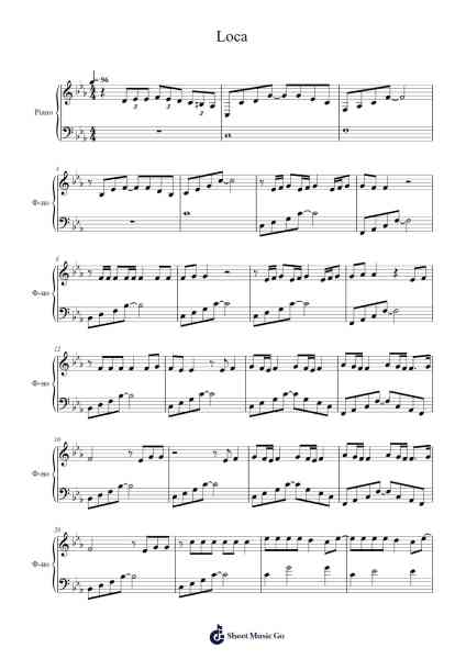 Loca Sheet Music by Alvaro Soler-Arr.Bushdiah Kenthood