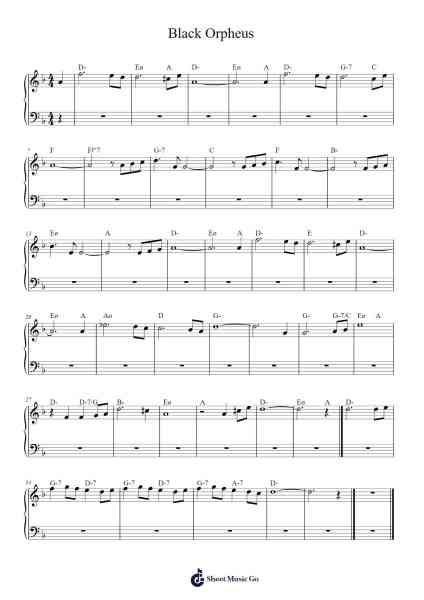 Black Orpheus Sheet Music by Ennio Morricone-Arr.Leaglan Piersmar