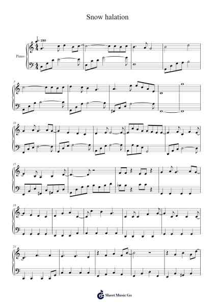 Snow halation Sheet Music by undefined-Arr.Springqe