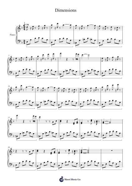 Dimensions Sheet Music by Arelius-Arr.Priestvy