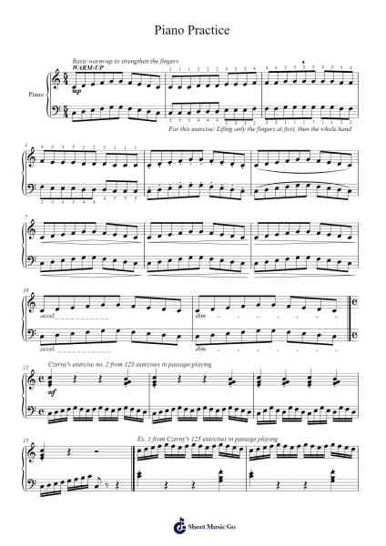 Piano Practice Sheet Music by Viomay Murpkins-Arr.Bloorvogt