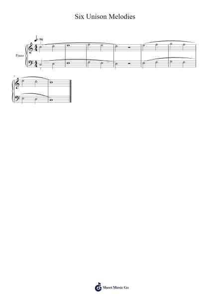 Mikrokosmos, Sz. 107, Vol. 1: No. 1, Six Unison Melodies Sheet Music by Béla Bartók-Arr.Nogreve Elcrofts