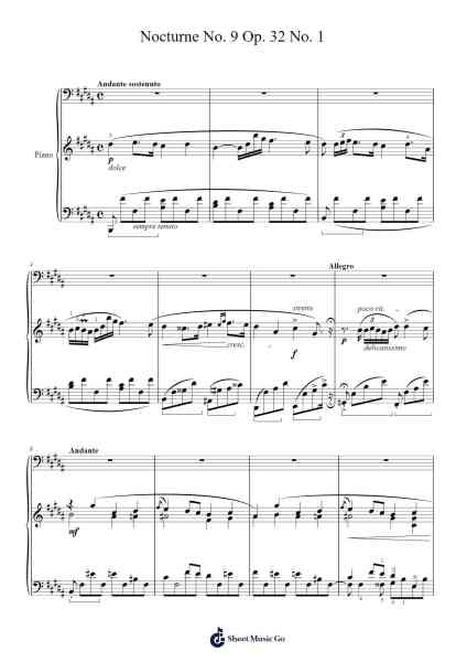 Nocturne No. 9 in B Major, Op. 32 No. 1 Sheet Music by Frédéric Chopin-Arr.Houscar Moulwat