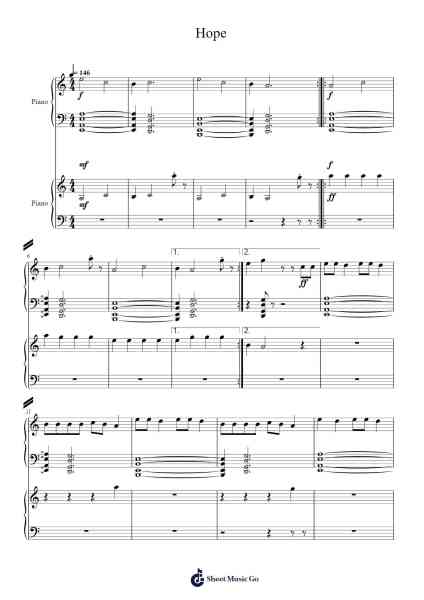 Hope Sheet Music by XXXTENTACION-Arr.Boyleva Efglan