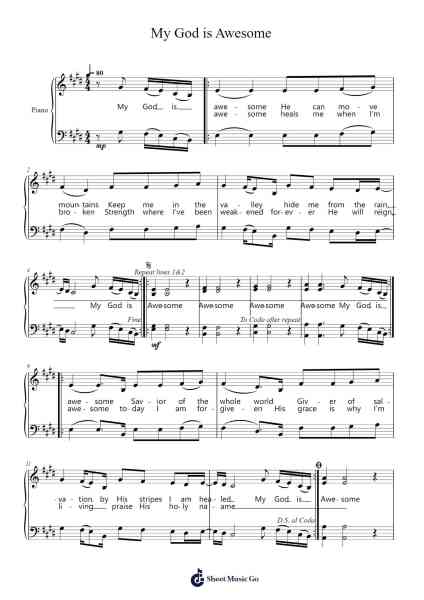 My God is Awesome Sheet Music by Charles Jenkins-Arr.Fieldtein