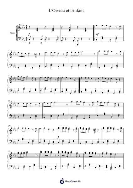 L'Oiseau et l'enfant Sheet Music by Kids United-Arr.Brobrian Needve