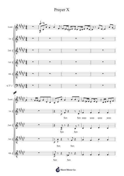 Prayer X Sheet Music by King Gnu-Arr.Timcius Steale