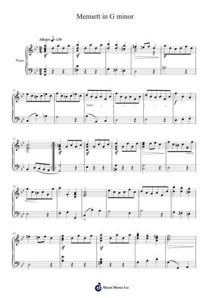 Menuett in G minor Sheet Music by Gottfried Heinrich Stölzel-Arr.Serles