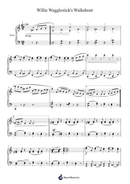 Willie Wagglestick's Walkabout Sheet Music by Brian Bosnor-Arr.Reylot