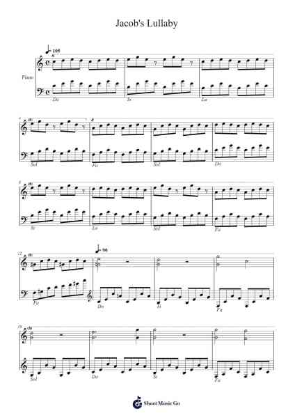Jacob's Lullaby Sheet Music by Jacob Ladegaard-Arr.Diapenn