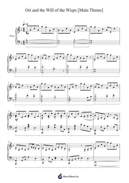 Main Theme from Ori and the Will of the Wisps Sheet Music by Matttier Orclare-Arr.Bulgy Boylebaird