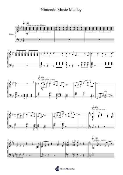 Nintendo Music Medley Sheet Music by undefined-Arr.Kentnice Dalnoah