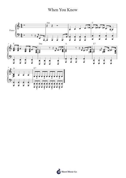 When You Know Sheet Music by Puggy-Arr.Lewcar