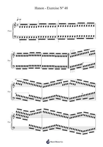 Hanon: The Virtuoso Pianist in Sixty Exercises - Exercise No. 48 Sheet Music by C.L. Hanon-Arr.Yvonmuel