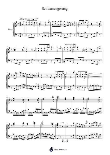 Schwanengesang Sheet Music by Riccardo Collu-Arr.Twainryl