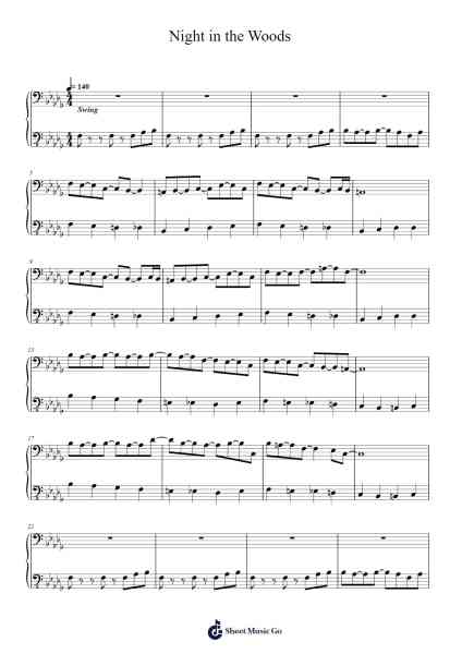 Night in the Woods Sheet Music by Alec Holowka-Arr.Bisay