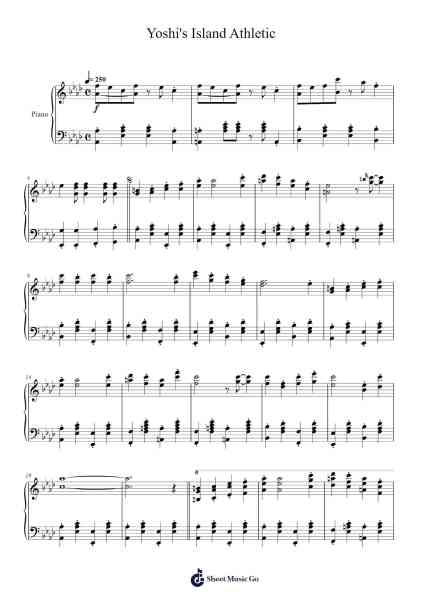 Yoshi's Island Athletic Sheet Music by Koji Kondo-Arr.Paydice