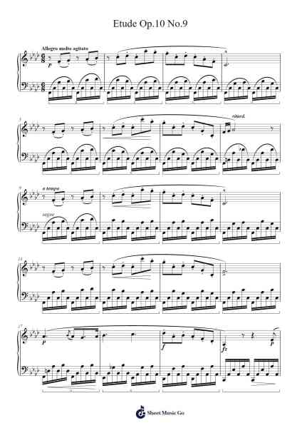 Etude in F Minor, Op. 10, No. 9 Sheet Music by Frederic Chopin-Arr.Foxbroad Wilsey