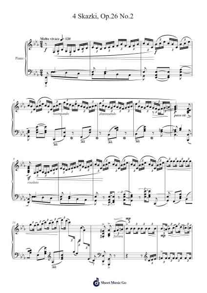 4 Skazki, Op. 26: No. 2 Sheet Music by Nikolai Medtner-Arr.Jeffsey