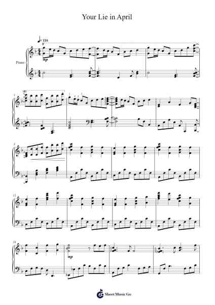Your Lie in April Sheet Music by Masaru Yokoyama-Arr.Polriah