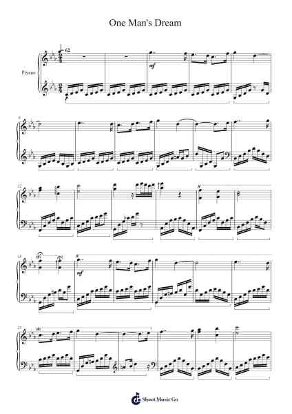 One Man's Dream Sheet Music by YANNI-Arr.Louisen Jusine