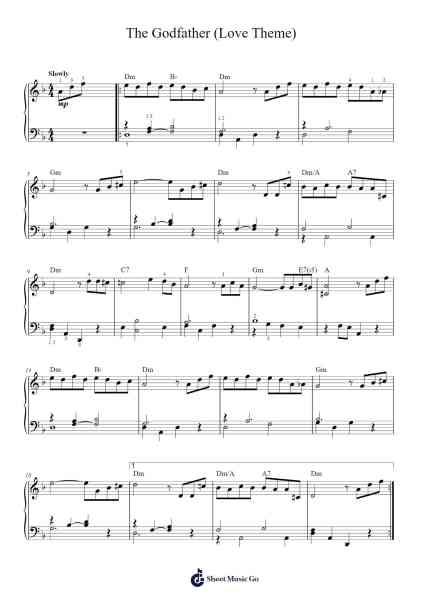 The Godfather (Love Theme) Sheet Music by Nino Rota-Arr.Lynstrong Derlard