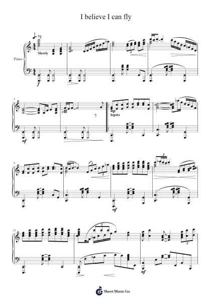 I believe I can fly Sheet Music by R. Kelly-Arr.Faulkvy