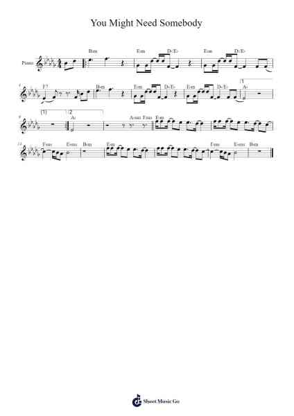 You Might Need Somebody Sheet Music by T. Snow-Arr.Carlchols