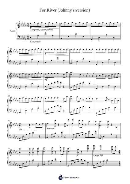 For River (Johnny's version) Sheet Music by Kan "Reives" Gao-Arr.Feleste Johnren