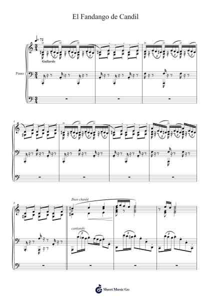 Goyescas, Op. 11: No. 3, El Fandango de Candil Sheet Music by Enrique Granados-Arr.Bairddict Sasback