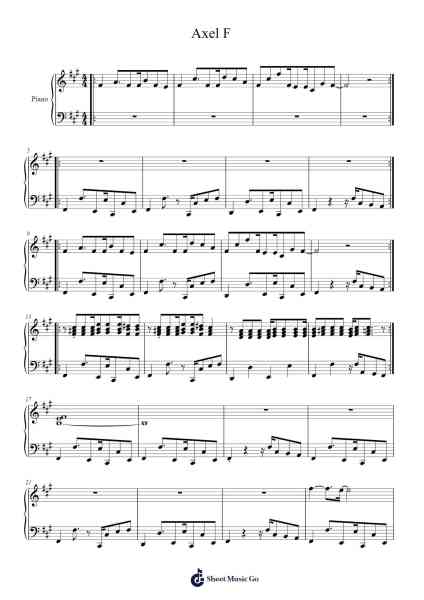 Axel F Sheet Music by Павел Попроцкий-Arr.Mortion Woolftab