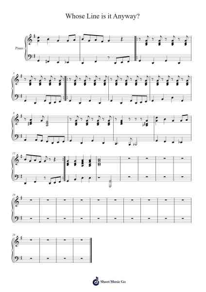 Whose Line is it Anyway? Sheet Music by Laura Hall-Arr.Zimgus Jackfred