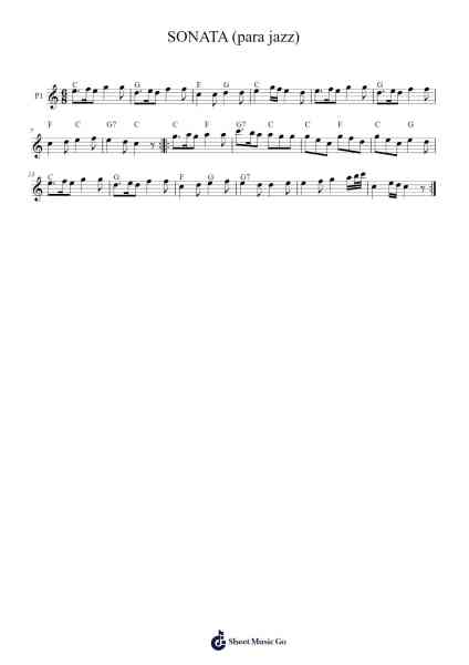 SONATA (para jazz) Sheet Music by Wolfgang Amadeus Mozart-Arr.Duttcash Cornie
