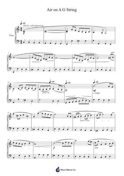 Orchestral Suite No. 3 in D Major, BWV 1068: II. Air Sheet Music by Johann Sebastian Bach-Arr.Georfoe