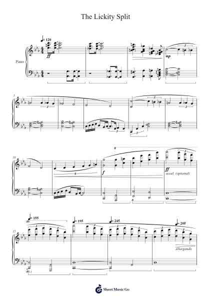 The Lickity Split Sheet Music by Sean Lee-Arr.Mikejay Croftges