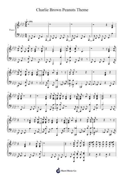 Charlie Brown Peanuts Theme Sheet Music by undefined-Arr.Gwenje Cookmike