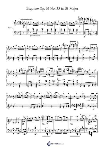 Esquisse Op. 63 No. 35 in B♭ Major Sheet Music by Charles-Valentin Alkan-Arr.Stoweberg