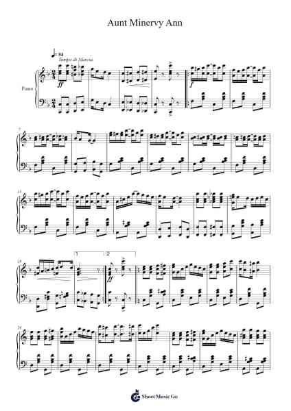 Aunt Minervy Ann Sheet Music by Fred. Brownold-Arr.Brownend Bonckey