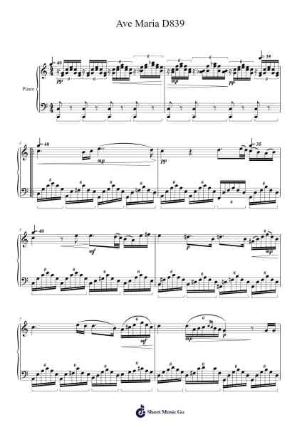 Ave Maria D839 Sheet Music by Franz Schubert-Arr.Jersharp
