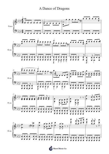 A Dance of Dragons Sheet Music by Ramin Djawadi-Arr.Popthus