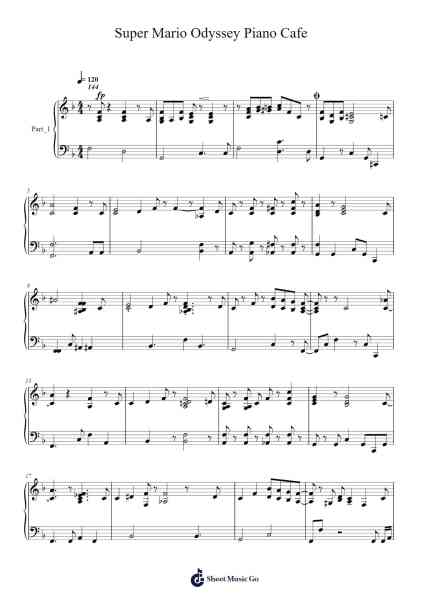 Super Mario Odyssey Piano Cafe Sheet Music by undefined-Arr.Campgins