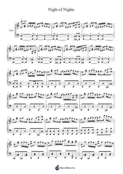 Night of Nights Sheet Music by undefined-Arr.Norgiles