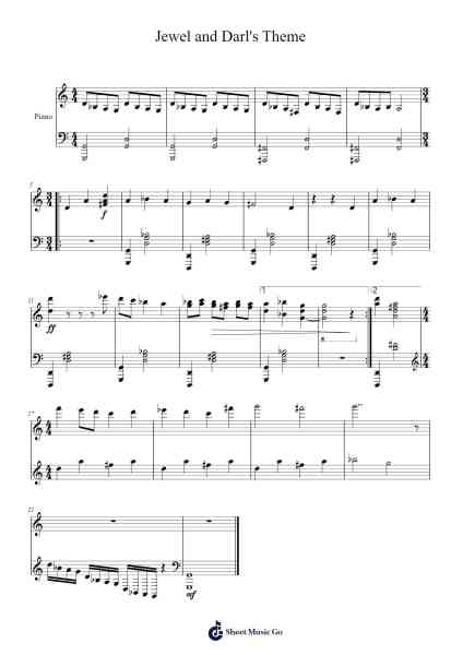 Jewel and Darl's Theme Sheet Music by Melanie Harper-Arr.Sywatt